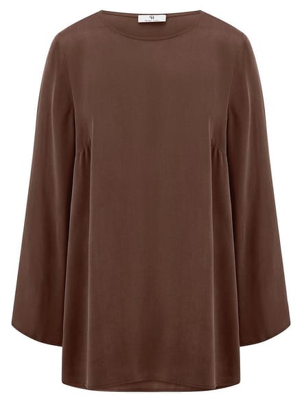 Lange blouse Van Peter Hahn bruin