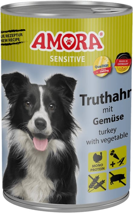 AMORA Dog Sensitive 6x400g - Kalkoen & Groenten