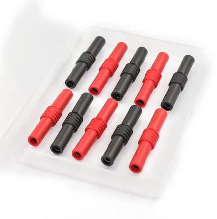 10x Banaanbus Koppeling Adapter 4mm Zwart en Rood voor Luidspreker Kabelaansluiting