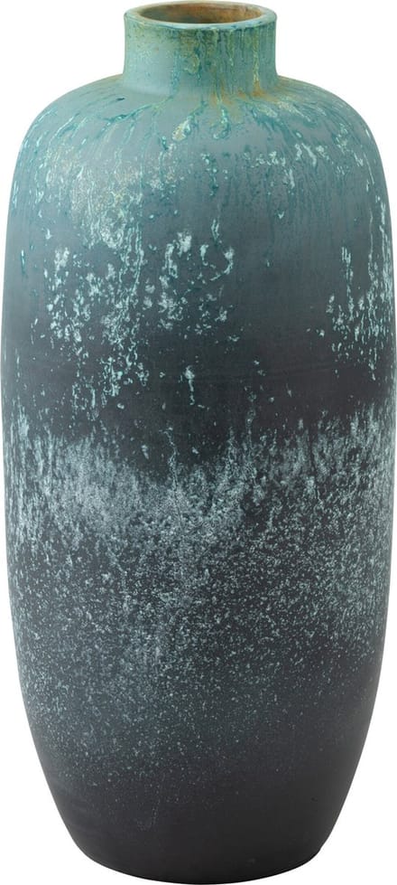 J-Line vaas Vintage - keramiek - azuur - medium - 72 cm hoog