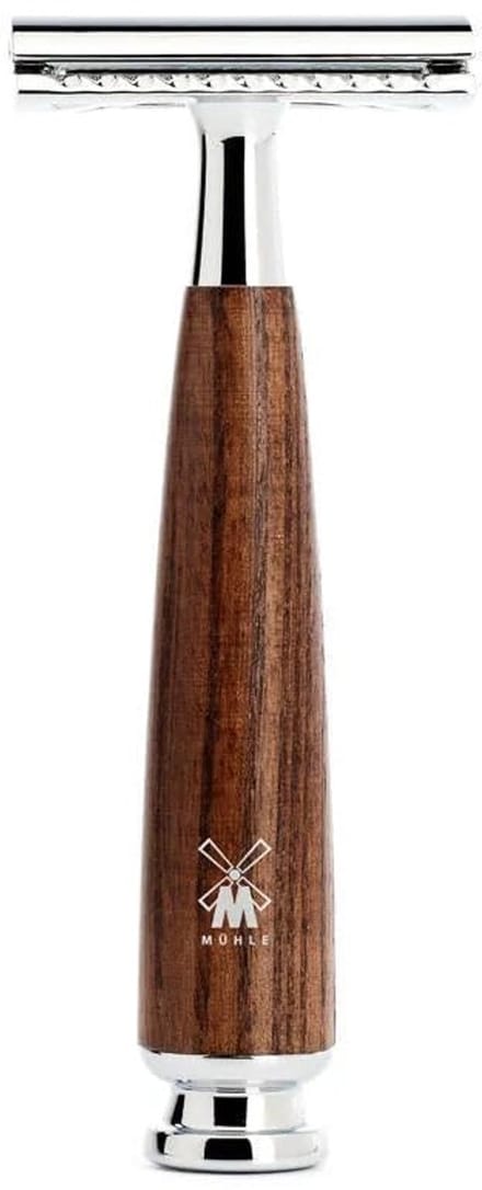 MÜHLE -Scheermes -Safety Razor Rytmo - Essenhout -Gesloten kam