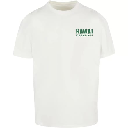 Merchcode - Hawai Oversized Heren Tshirt - S - Wit