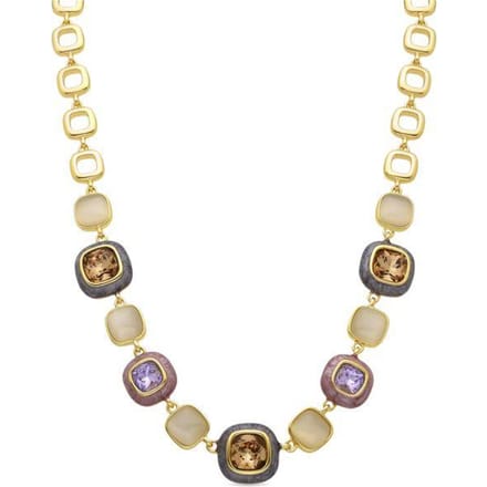 Luxenter Multicolour Zirkonia collier afgewerkt in 18k geelgoud - Drogolo