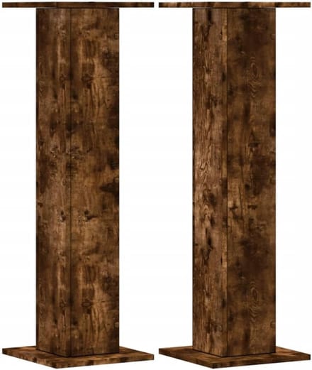 Set van 2 Houten Luidsprekerstandaards 95 cm Hoge Sierlijke Afwerking Eikenlook