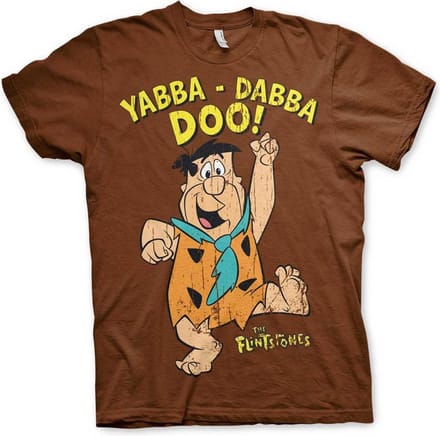 The Flintstones Heren Tshirt -M- Yabba-Dabba-Doo Bruin