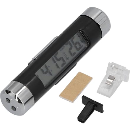K01 Auto Thermometer Batterijgevoed Multifunctioneel Lichtgevend LCD Auto Dashboard Klok black