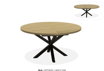 Maxfurn - Ronde uitschuiftafel 140/180 | Zeer krasvast | Kleur: Misty Oak