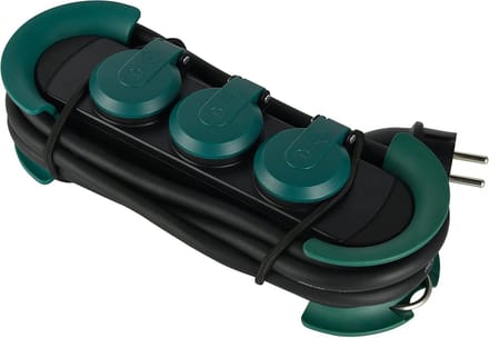 Professionele Buitenstekkerdoos met 3 Schuko Stopcontacten en IP44 Waterdichte Stekker - 3 Meter Rubber Kabel