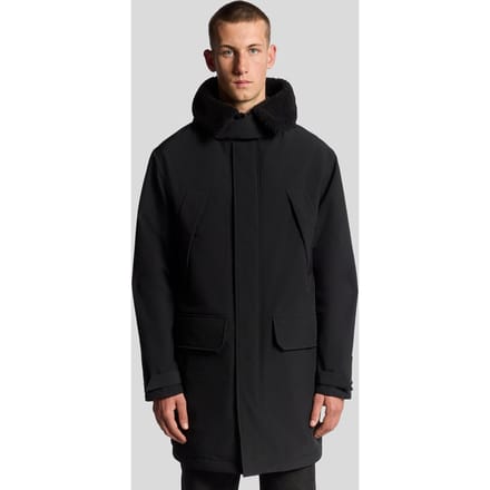 Lyle & Scott Heavyweight Faux Shearling Collar Parka - Zwart