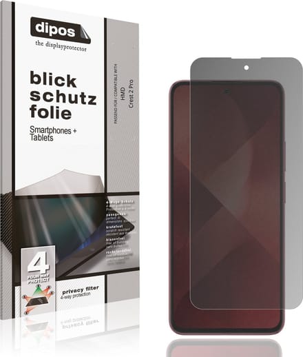 dipos – Matte Privacy Screenprotector geschikt voor HMD Crest 2 Pro | Anti-Spy Beschermfolie
