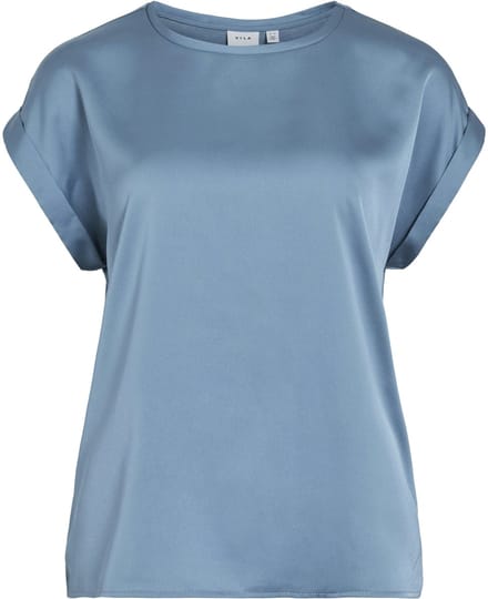 VILA - VIELLETTE S/S SATIN TOP - NOOS - Dames - Blouses