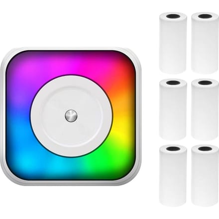 Mini thermische printer Multifunctionele draagbare stickermaker met RGB-licht Instant Photo Inkless purple