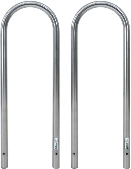 2 x Fietsenrek 115 x 41 cm roestvrij staal Ø 49 mm