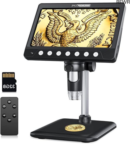 RFWR® Digitale microscoop 7 inch met 50x-1200x vergroting en 8 ledlampjes