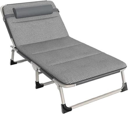 Opvouwbaar Bed - Campingbed Ligstoel - Buiten Ontspannen - Ergonomisch Design - 170 cm - Donkergrijs
