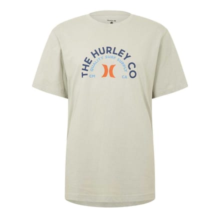 Hurley Heren Gebogen Logo T-Shirt (Grijs)