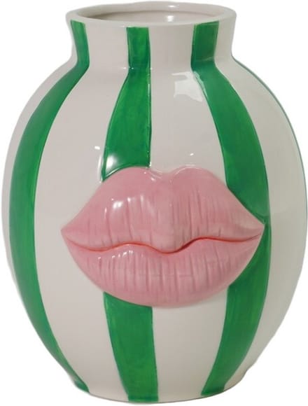 Aardewerk vaas striped kiss
