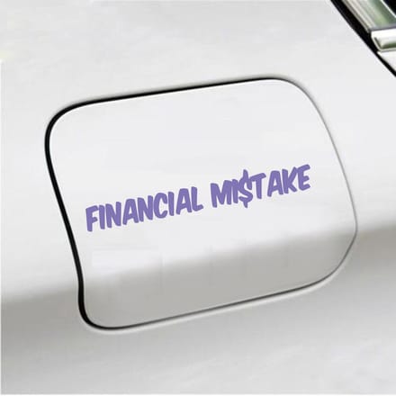 Bumpersticker - Financial Mistake - 4,1 X 25 - Paars