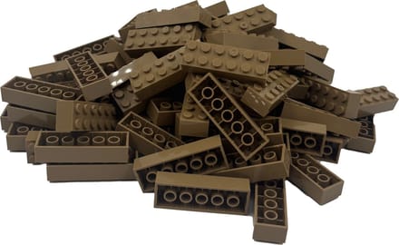 100 Bouwstenen 2x6 | Donkertan | Compatibel met Lego Classic | Keuze uit vele kleuren | SmallBricks