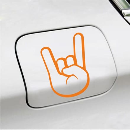 Bumpersticker - Rock N Roll - 12 X 9 - Oranje