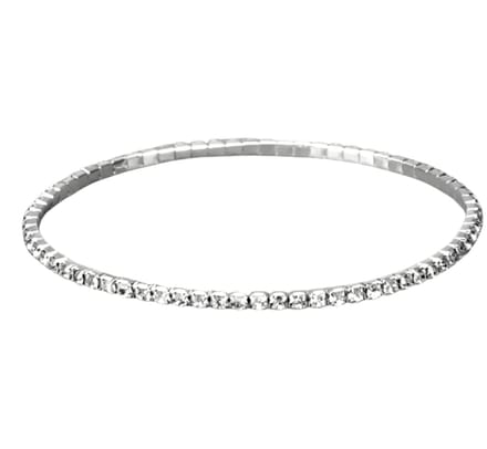 Stretch enkelbandje- Zilverkleur- Strass - Charme Bijoux