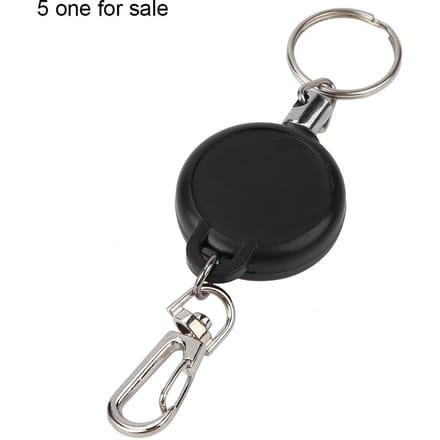 60cm Stalen Kabel Intrekbare Sleutelhanger Uittrekbare Sleutels Sluiting Anti Verlies Sleutelhanger (10 stuks) black
