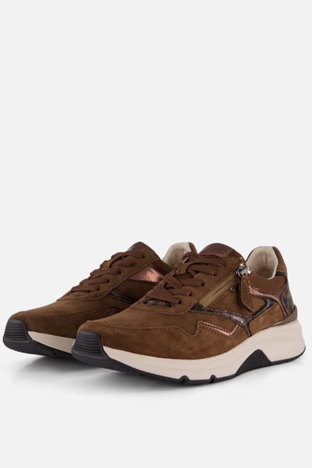 Gabor Rollingsoft Sneakers bruin Suede - Maat 5,5