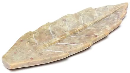Wierookbrander bladvorm zeepsteen – 25 cm x 8 cm