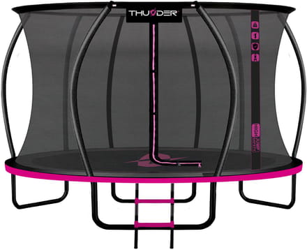 Thunder Trampoline 366 cm – Ronde Tuintrampoline – Max. 150 kg – Met Ladder – Roze