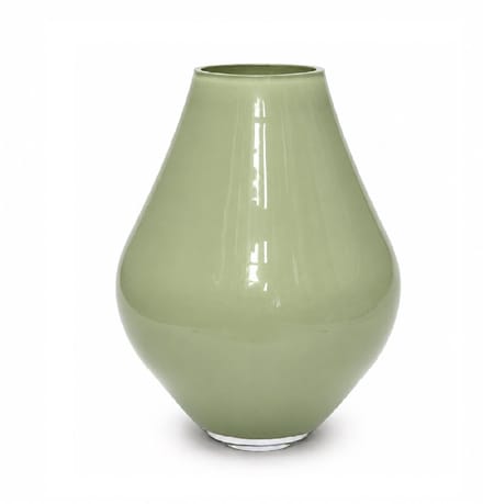 Vaas Lesse | Metallic pastel green | Medium | mond geblazen glas | Ø22 x H28 cm