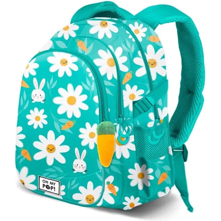 Karactermania - Oh My Pop - Running Plus Rugzak - Handbagage Backpack met Trolley bevestiging + USB poort - Blooming - Turquoise