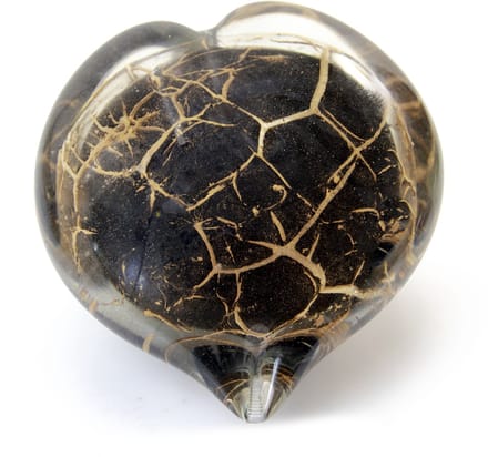 Loranto - Urn - Mini urn Hart Zwart met bladgoud 12 cm - 100 ml