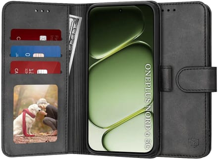 Hoesje geschikt voor OnePlus Nord 6 - Techsuit Diary Book Wallet Case - Zwart