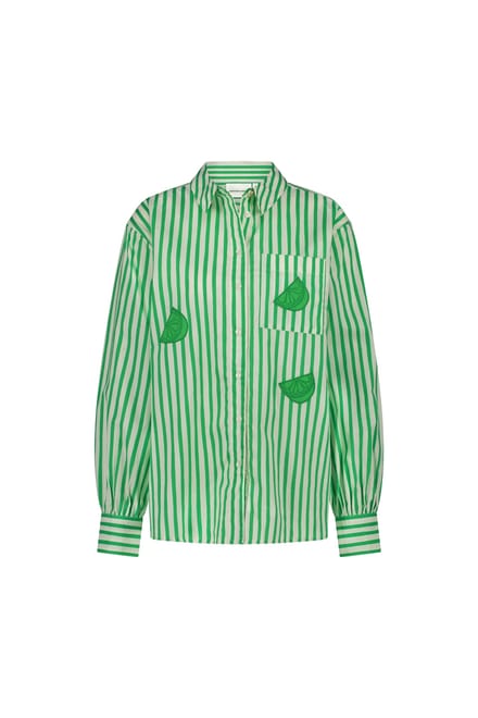 Fabienne Chapot Alex Blouse Warm White/green App Maat: 34 | Overhemden Outlet | Dames | Groen