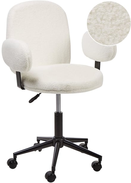 MORAGA - Bureaustoel - Gebroken wit - Bouclé