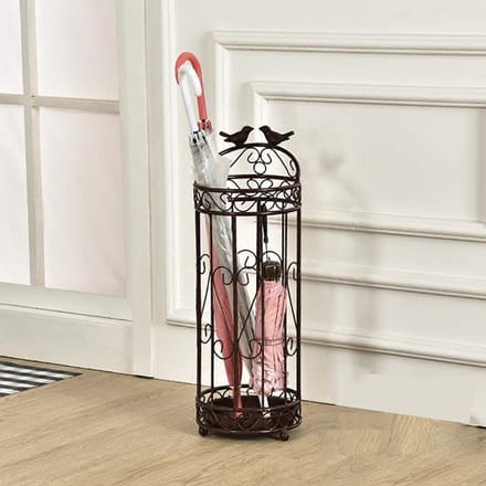 Paraplustandaard - Parapluhouder - Entree Organiseren - Stevige Metalen Constructie - 62 x 21 cm - Zwart