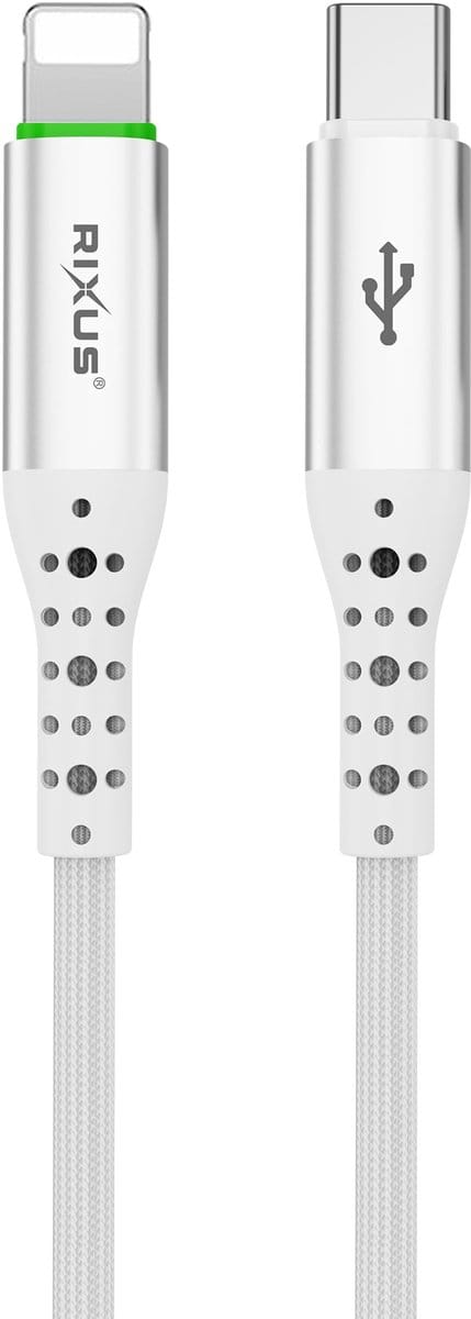 Rixus RXUC21L Auto Disconnect USB-C To Lightning Cable White