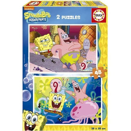 Puzzel Educa SpongeBob - Set van 2 - 48 stukjes - Meerkleurig