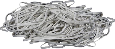 1 kg - Elastiek - wit - diameter 100mm - breedte 5mm - in zak - ca 340 stuks