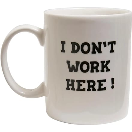 Mister Tee - Don´t Work Here Mok/beker - Wit