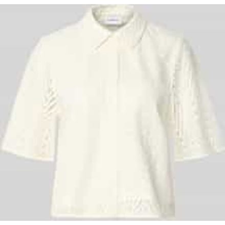 Kantblouse met overhemdkraag en driekwartmouwen dames COMMA
