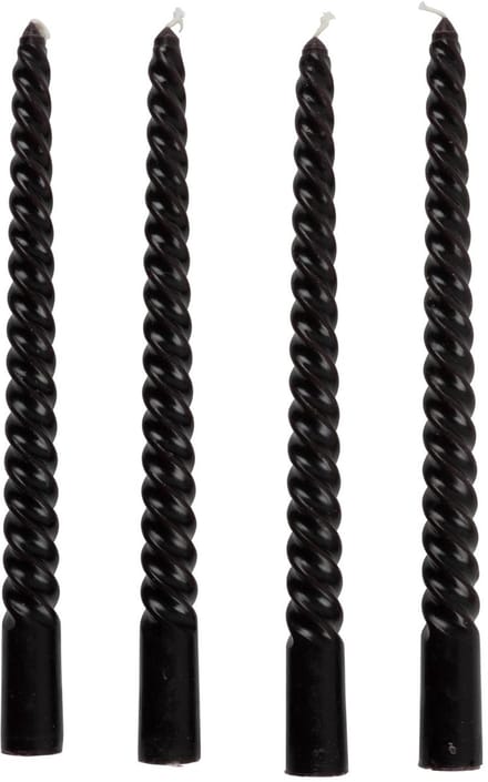 Twisted candle black 4pc