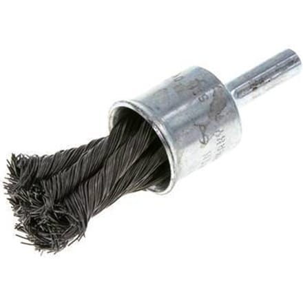 Staaldraad Gegolfde Staalborstel Met Een Diameter 19 mm/ As 6 mm.