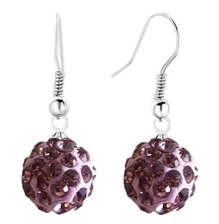 Fako Bijoux® - Oorbellen - Disco Dots - Hanger - Paars