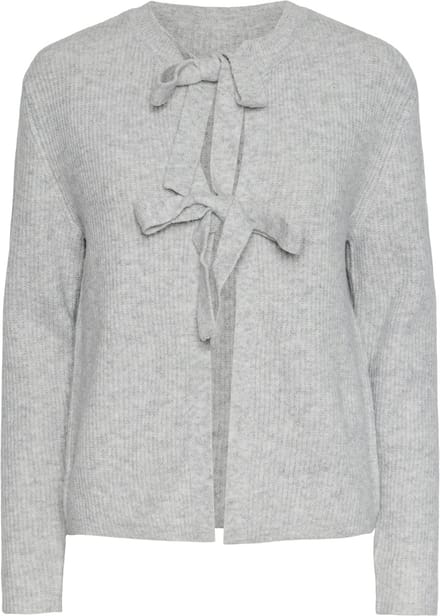 Pieces Vest Pcsilly Ls Rev Tie Knit Noos Bc 17150235 Light Grey Melange Dames Maat - M