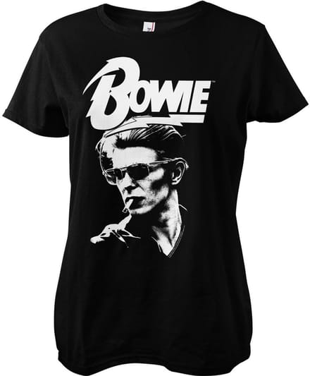 David Bowie Dames-smoking Portrait Girly T-shirt PS-5-DBO007-H69-16