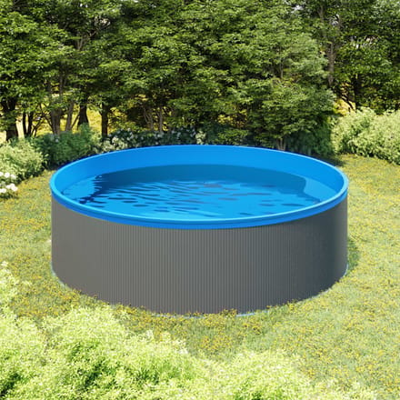vidaXL - Splasher - pool - met - hangende - skimmer - en - pomp - 350x90 - cm - grijs