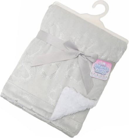Soft Touch Dekentje Hartjes 75 X 100 Cm Polyester/sherpa Grijs