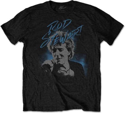 Rod Stewart Heren Tshirt -M- Scribble Photo Zwart