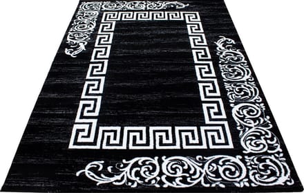 Modern laagpolig vloerkleed Miami - zwart 6620 - 80x150 cm